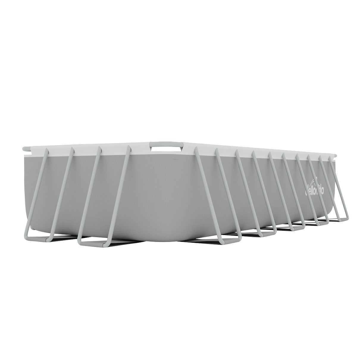 Dellonda Deluxe Steel Frame Rectangular Swimming Pool with Step Ladder & Filter Pump 21ft