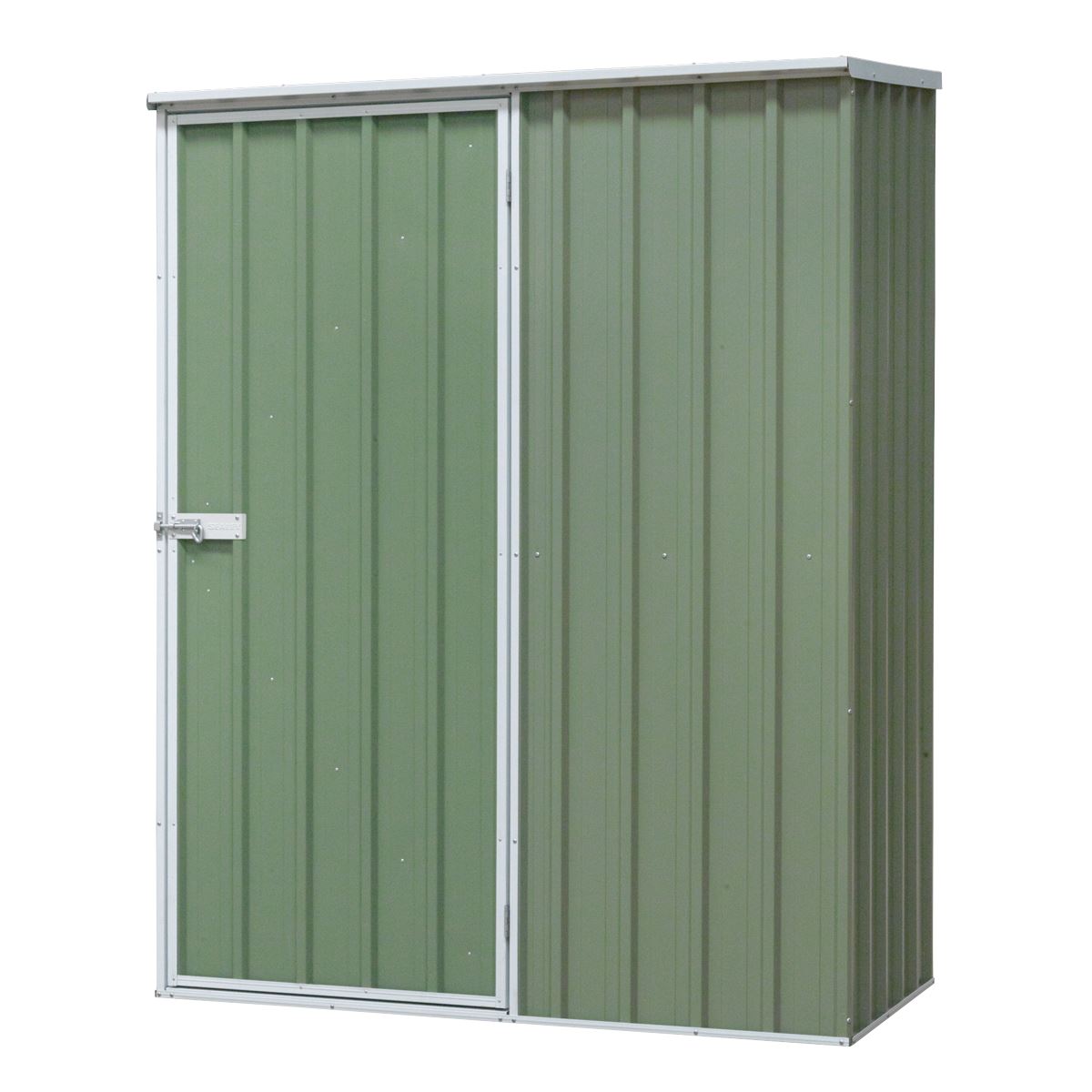 Dellonda Galvanized Steel Storage Shed with Pent Style Roof 150 x 80 x 190cm - Green