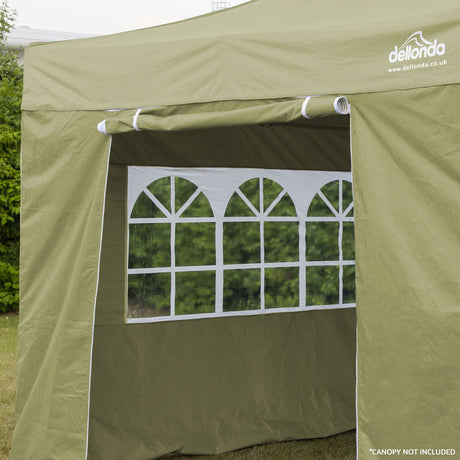 Dellonda Beige Premium Gazebo/Marquee Side Walls/Doors/Windows, Fits 3 x 3m Models