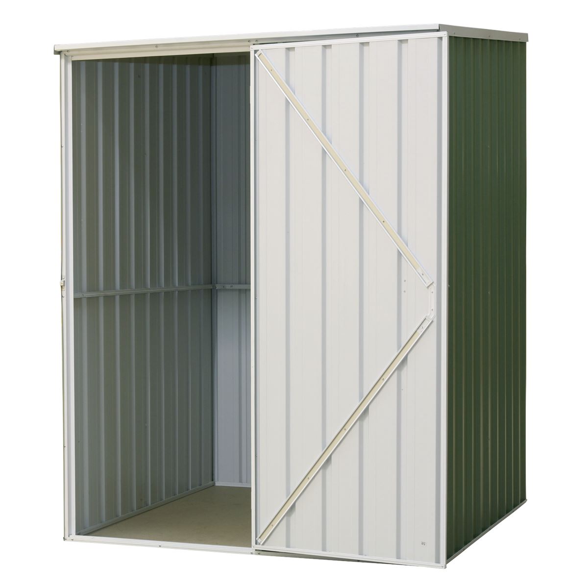 Dellonda Galvanized Steel Storage Shed with Pent Style Roof 151 x 151 x 200cm - Green