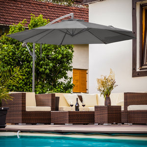 Dellonda Banana Parasol with Cover 3m - Grey
