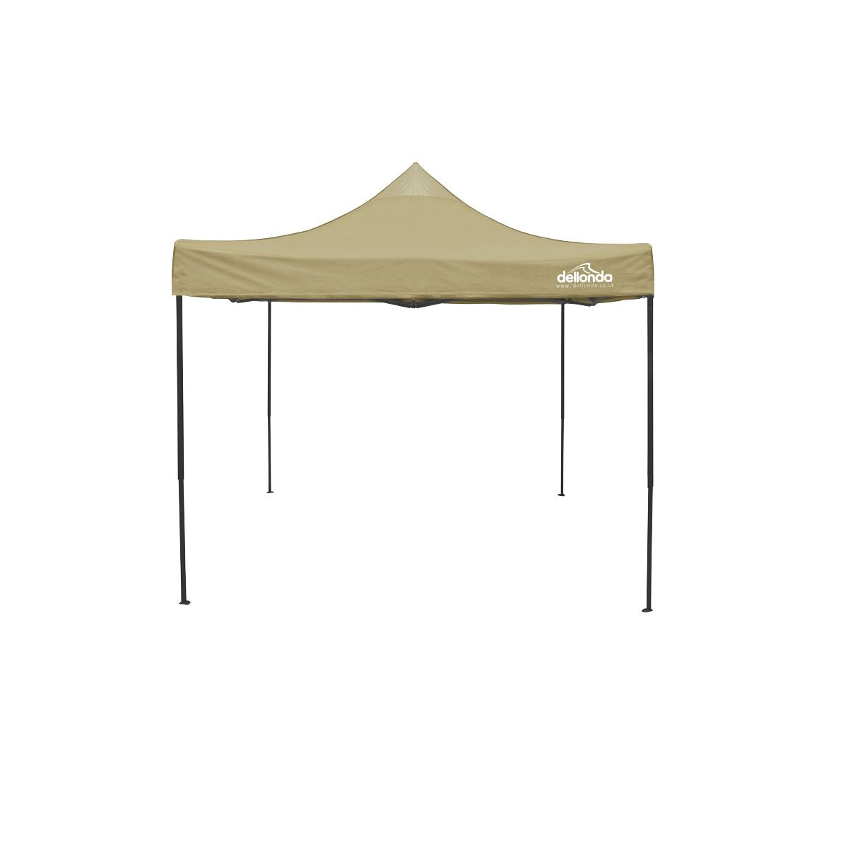 Dellonda Beige Premium 3 x 3m Pop-Up Gazebo, PVC Coated, Water Resistant Fabric, Supplied with Carry Bag & Accesories