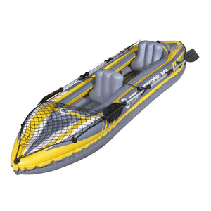 Dellonda Inflatable 2-Person Kayak/Canoe Set with Pump, Carry Bag & 2 Oars - Blue/Yellow/White