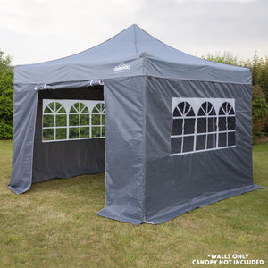 Dellonda Grey Premium Side Walls/Doors/Windows for Gazebo/Marquee, Fits 2 x 2m Models