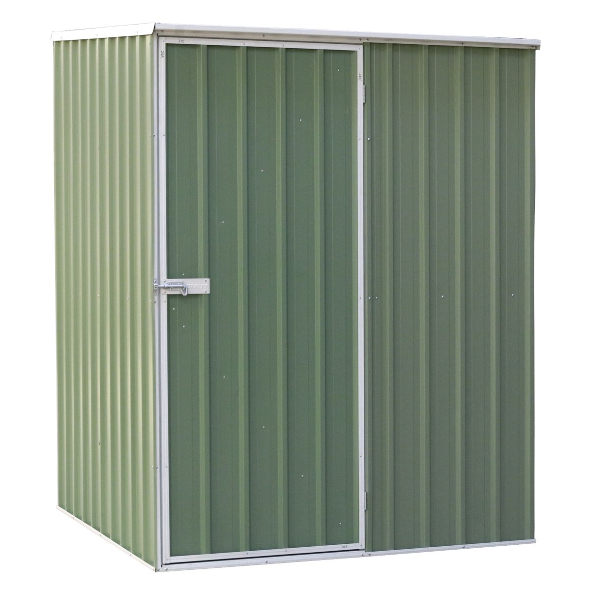 Dellonda Galvanized Steel Storage Shed with Pent Style Roof 151 x 151 x 200cm - Green
