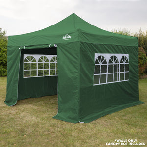 Dellonda Dark Green Premium Gazebo/Marquee Side Walls/Doors/Windows, Fits 3 x 3m Models