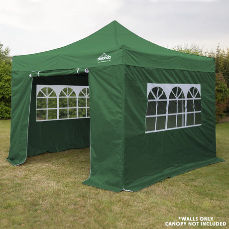 Dellonda Dark Green Premium Gazebo/Marquee Side Walls/Doors/Windows, Fits 3 x 3m Models