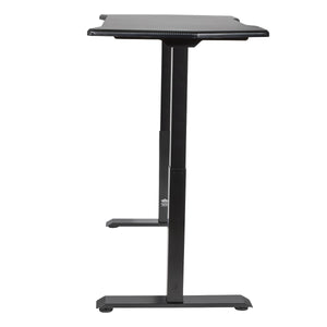 Dellonda Carbon Fibre Effect Electric Height Adjustable Standing Desk, 1400 x 700mm Dual Motor 100kg
