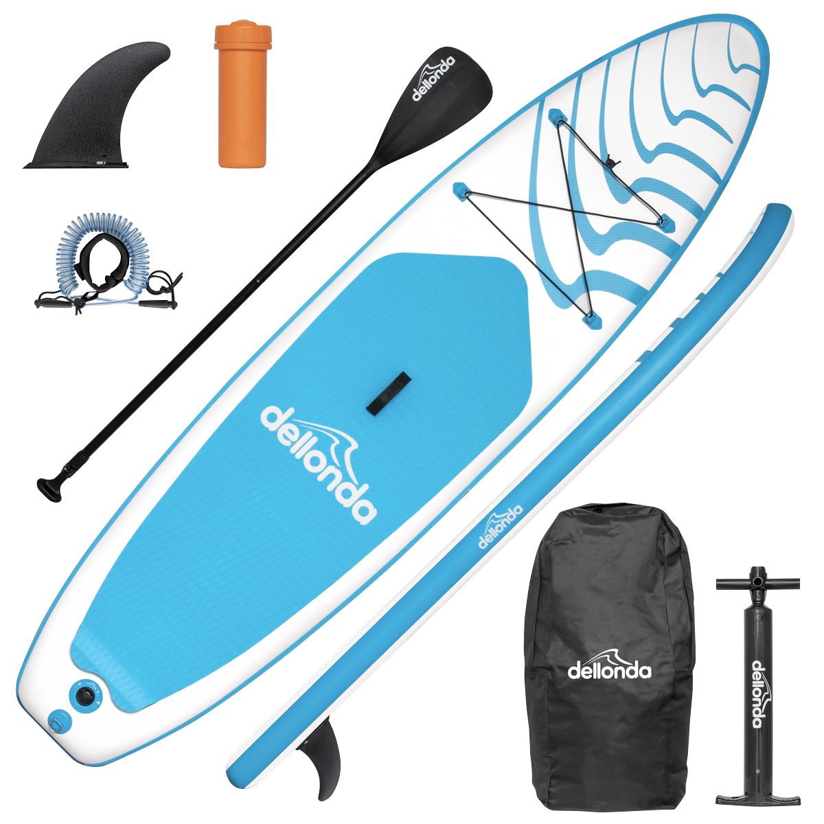 Dellonda Inflatable Stand-Up Paddle Board 10'6" - Light Blue/White