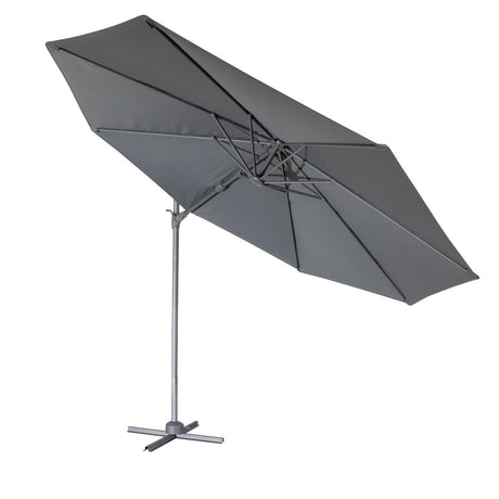 Dellonda Cantilever Parasol with 360° Rotation, Tilt & Cover 3m - Grey