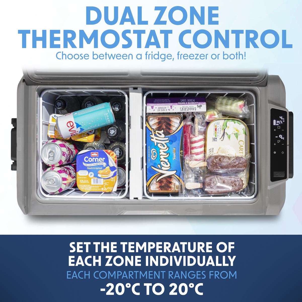 Dellonda Portable Fridge Freezer / Cool Box with LED Display 50L