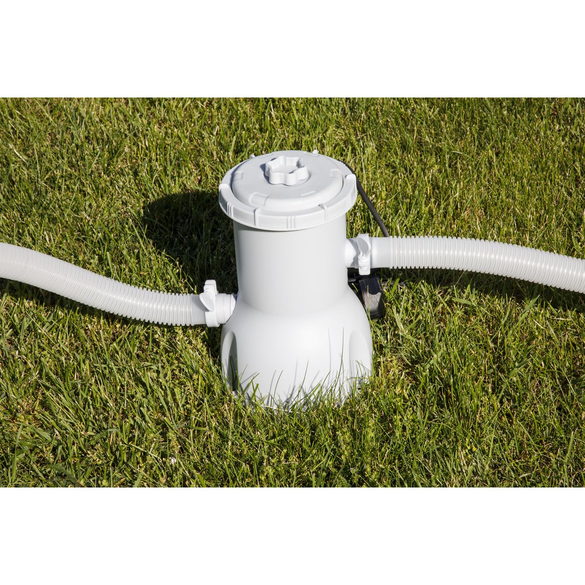 Dellonda Paddling/Swimming Pool & Pump 15ft - Gray Rattan Effect