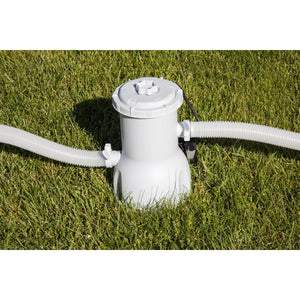 Dellonda Paddling/Swimming Pool & Pump 15ft - Gray Rattan Effect