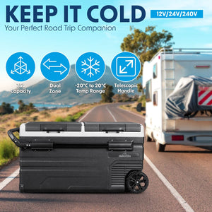Dellonda Portable Fridge Freezer / Cool Box with LED Display 75L