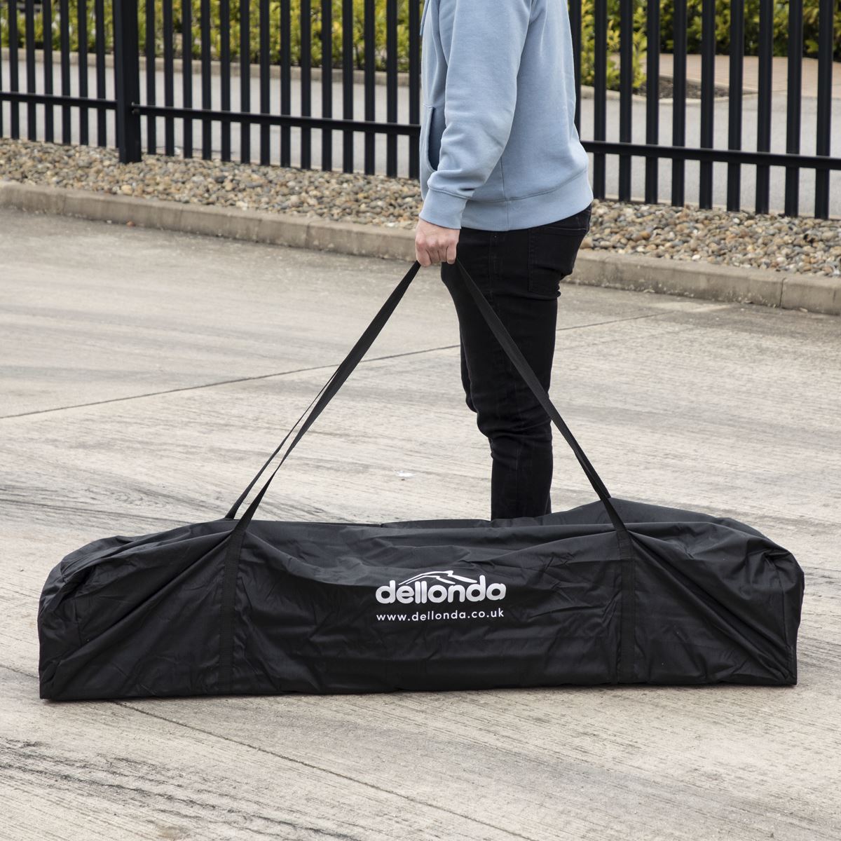 Dellonda Dark Green Premium 3x6m Pop-Up Gazebo, Heavy Duty, PVC Coated, Water Resistant Fabric, Supplied with Carry Bag & Accesories