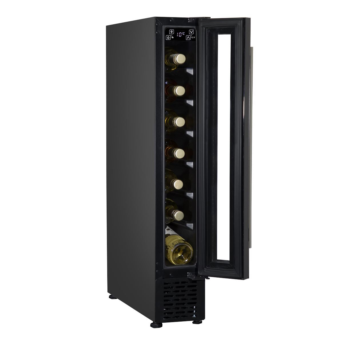 Baridi Extra-Slim 7 Bottle Wine Fridge & Cooler 15cm - Black