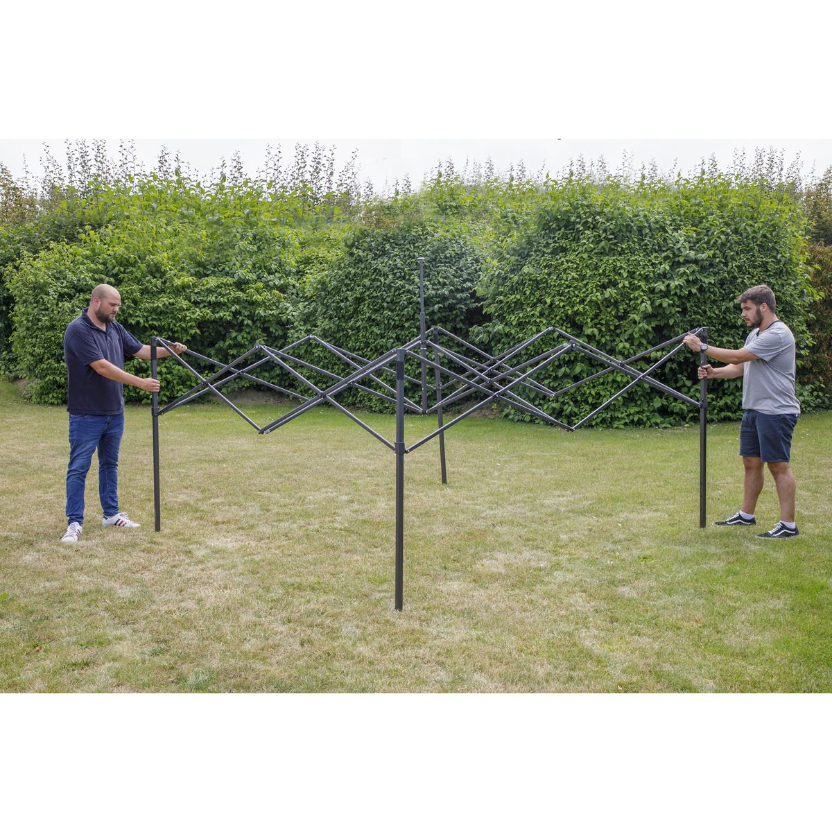 Dellonda Dark Green Premium 3 x 3m Pop-Up Gazebo, PVC Coated, Water Resistant Fabric, Supplied with Carry Bag & Accesories