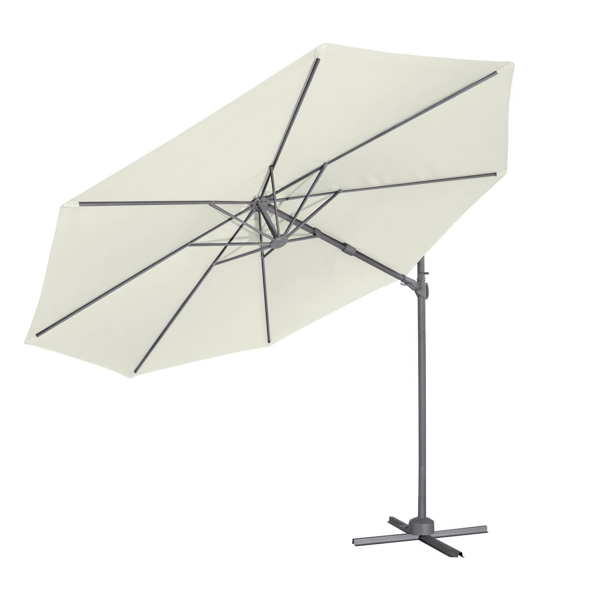 Dellonda Cantilever Parasol with 360° Rotation, Tilt & Cover 3m - Cream
