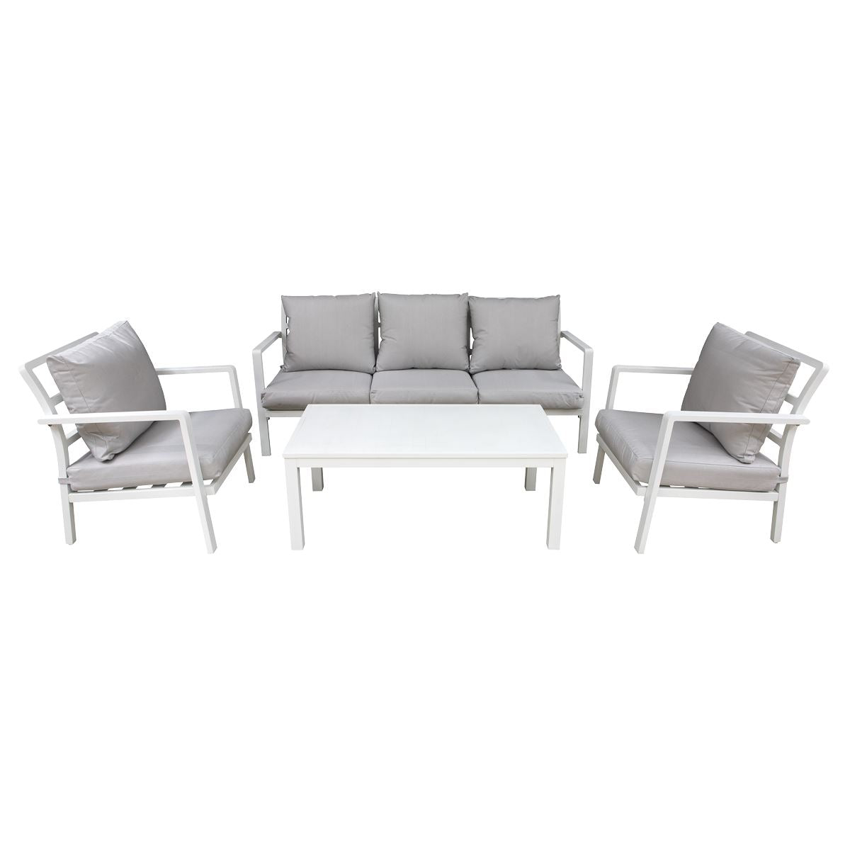 Dellonda Kyoto Aluminium Outdoor Sofa & Coffee Table Set 4 Piece