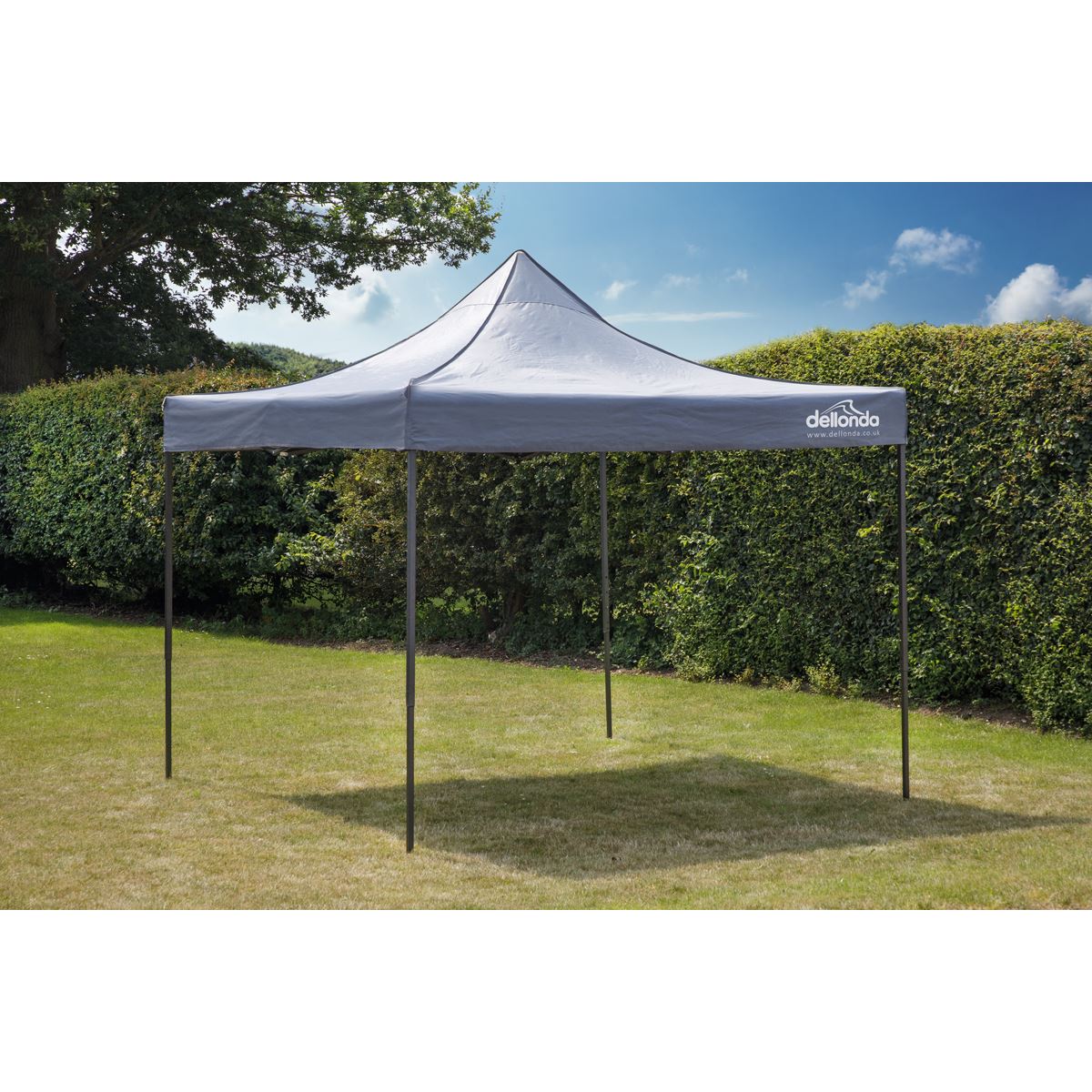 Dellonda Grey Premium 3 x 3m Pop-Up Gazebo, PVC Coated, Water Resistant Fabric, Supplied with Carry Bag & Accesories