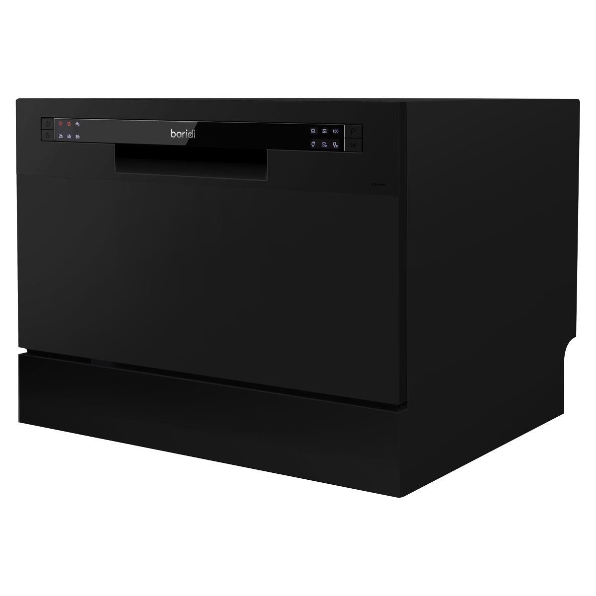 Baridi Tabletop Dishwasher 6 Place Settings 6.5L Capacity - Black