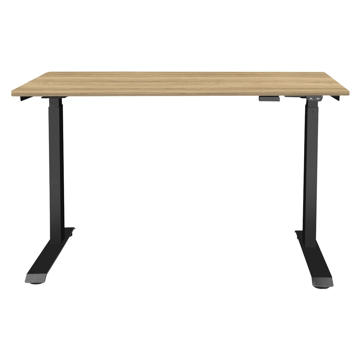 Dellonda Single Motor Ultra-Quiet Adjustable-Height Electric Sit/Stand Desk - Oak Desktop