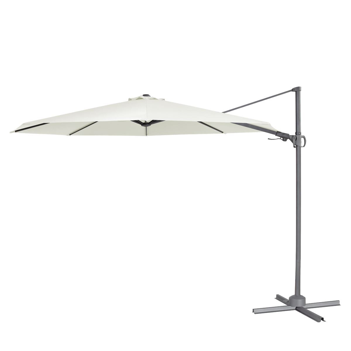 Dellonda Cantilever Parasol with 360° Rotation, Tilt & Cover 3m - Cream