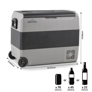 Dellonda Portable Fridge Freezer / Cool Box with LED Display 60L