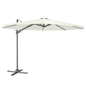 Dellonda Cantilever Parasol with 360° Rotation, Tilt & Cover 3m - Cream