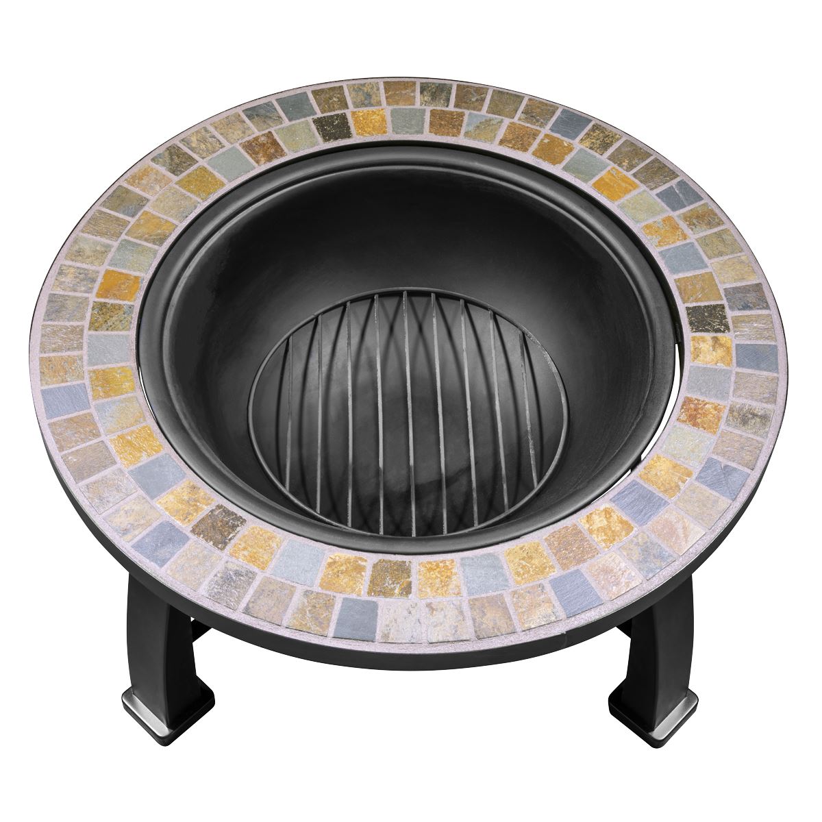 Dellonda 76cm Deluxe Traditional Style Fire Pit/Fireplace/Outdoor Heater - Slate