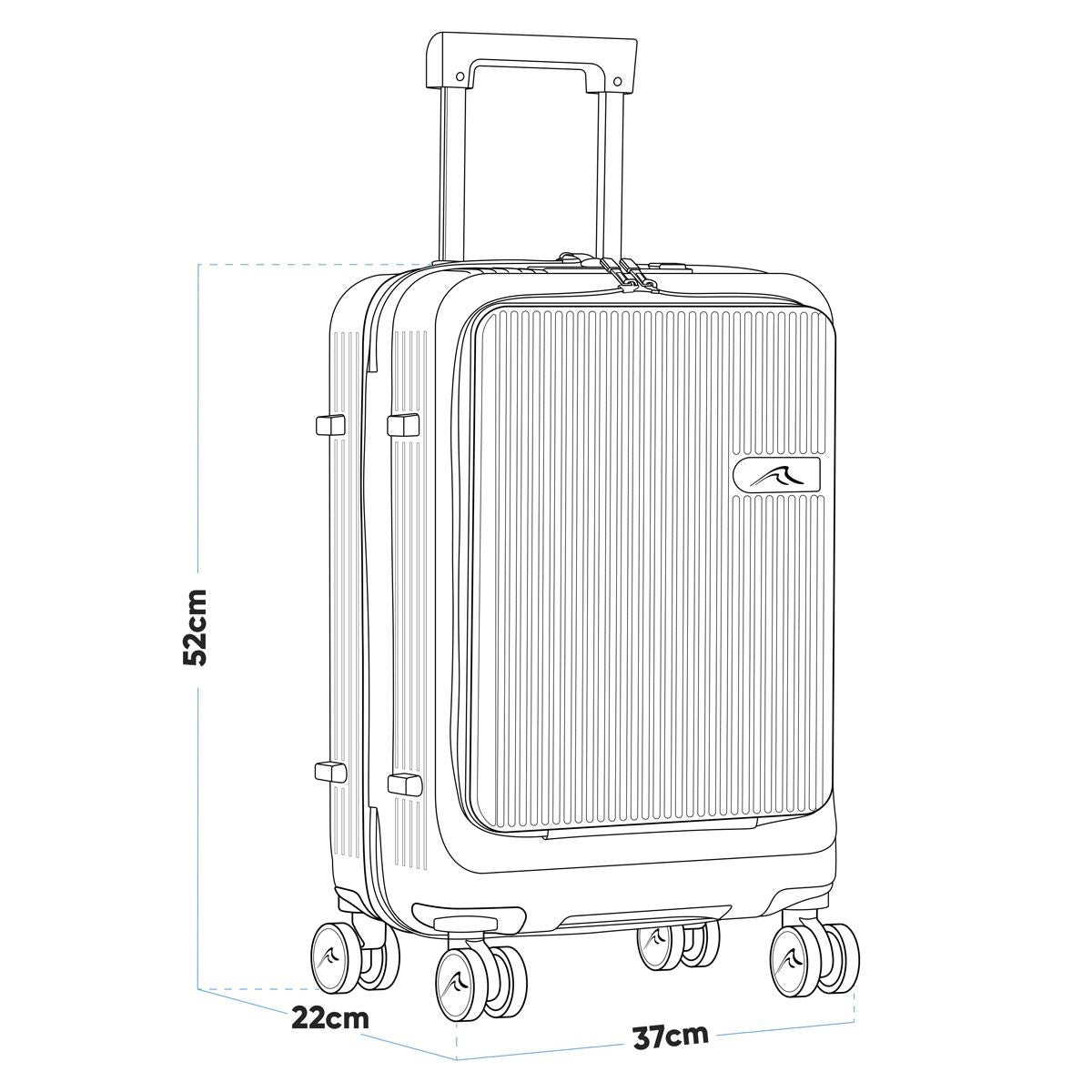 Dellonda Cabin Size Luggage with Laptop Compartments & Dual TSA Lock 20"