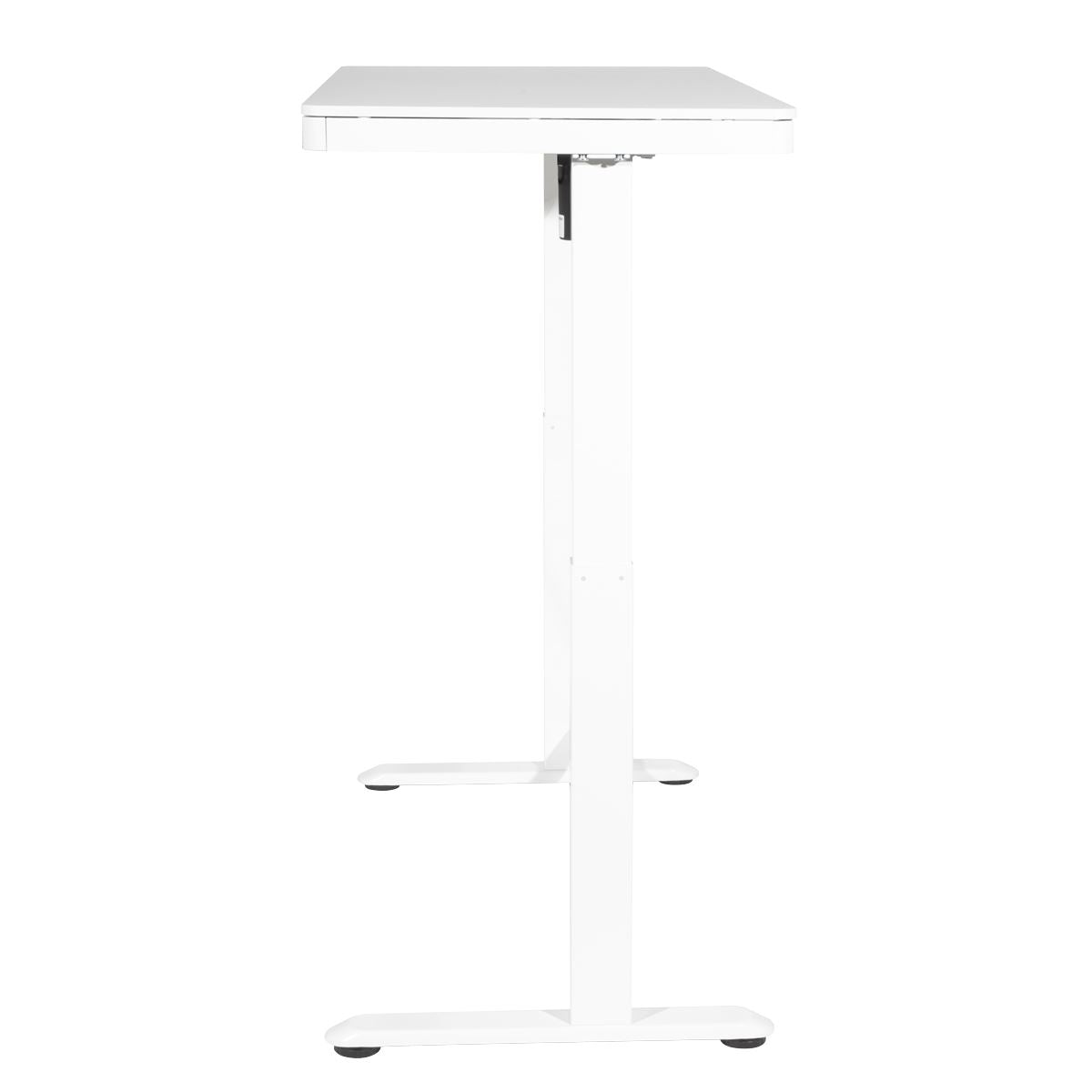 Dellonda Single Motor Ultra-Quiet Electric Desk with Control Panel, USB Port & Drawer - White Desktop
