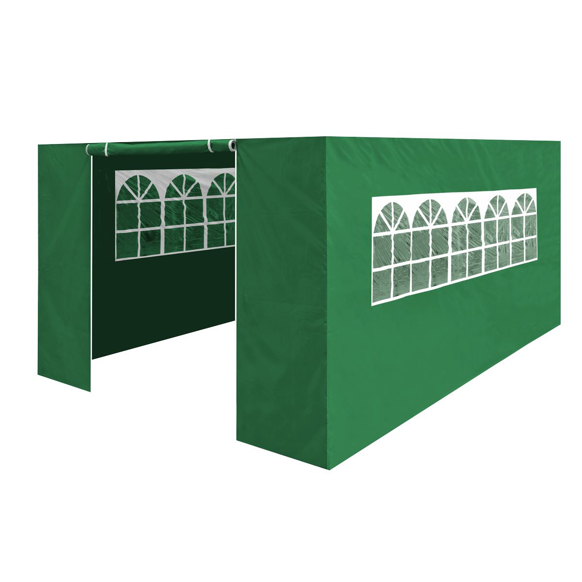 Dellonda Dark Green Premium Side Walls/Doors/Windows for Gazebo/Marquee, Fits 3 x 4.5m Models