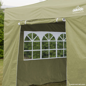 Dellonda Beige Premium Side Walls/Doors/Windows for Gazebo/Marquee, Fits 2 x 2m Models