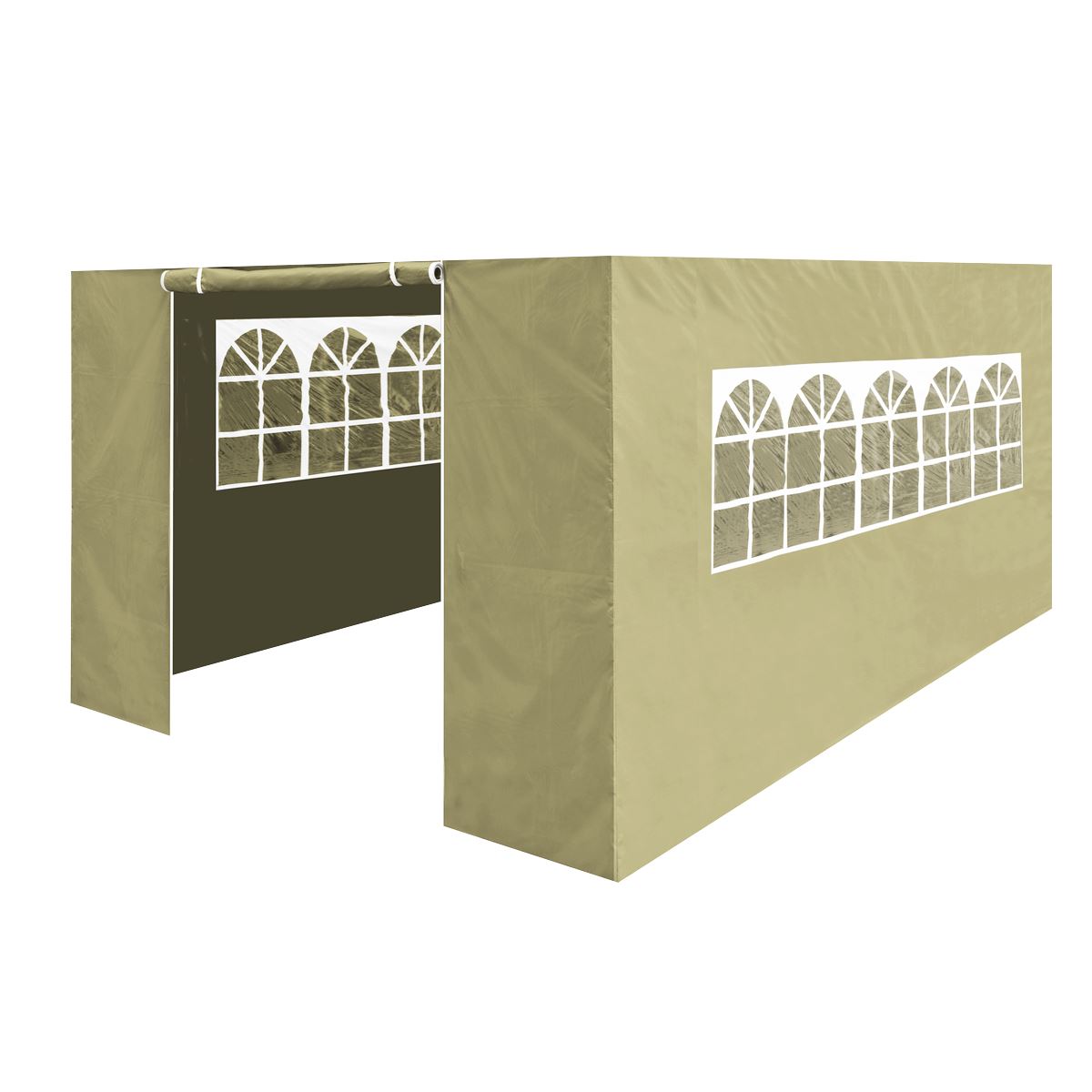 Dellonda Beige Premium Side Walls/Doors/Windows for Gazebo/Marquee, Fits 3 x 4.5m Models