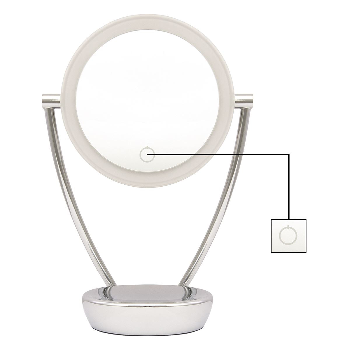 Dellonda Freestanding Double-Sided LED Vanity Mirror 7.5"