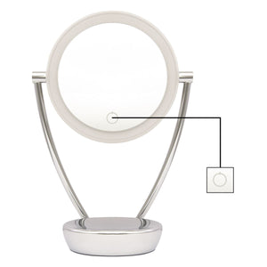 Dellonda Freestanding Double-Sided LED Vanity Mirror 7.5"