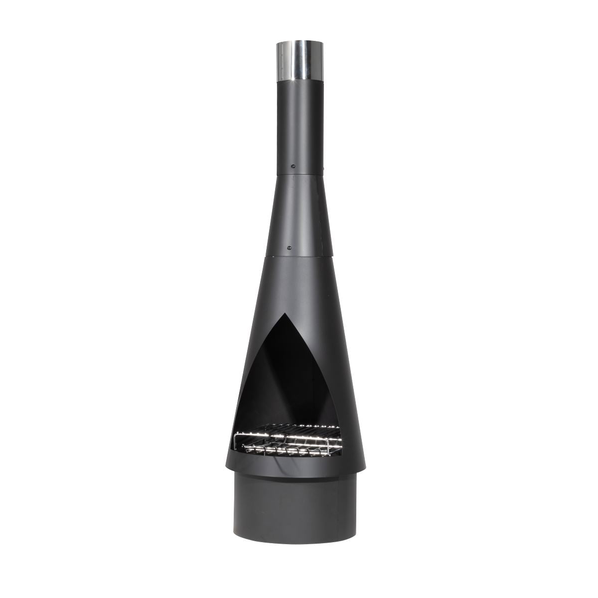 Dellonda Outdoor Chiminea, Fireplace, Fire Pit, Heater, Durable, Black Steel