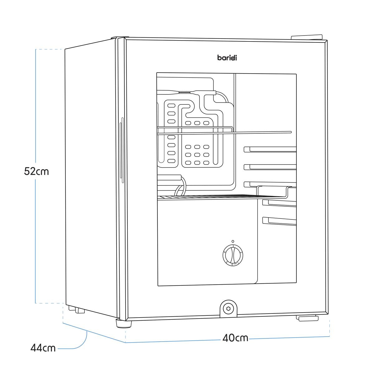 Baridi Mini Drinks Fridge 40L Capacity