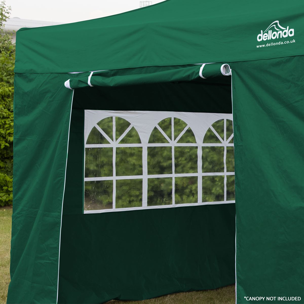 Dellonda Dark Green Premium Side Walls/Doors/Windows for Gazebo/Marquee, Fits 2 x 2m Models