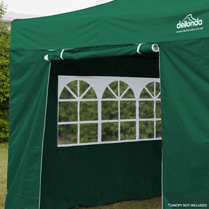 Dellonda Dark Green Premium Side Walls/Doors/Windows for Gazebo/Marquee, Fits 2 x 2m Models