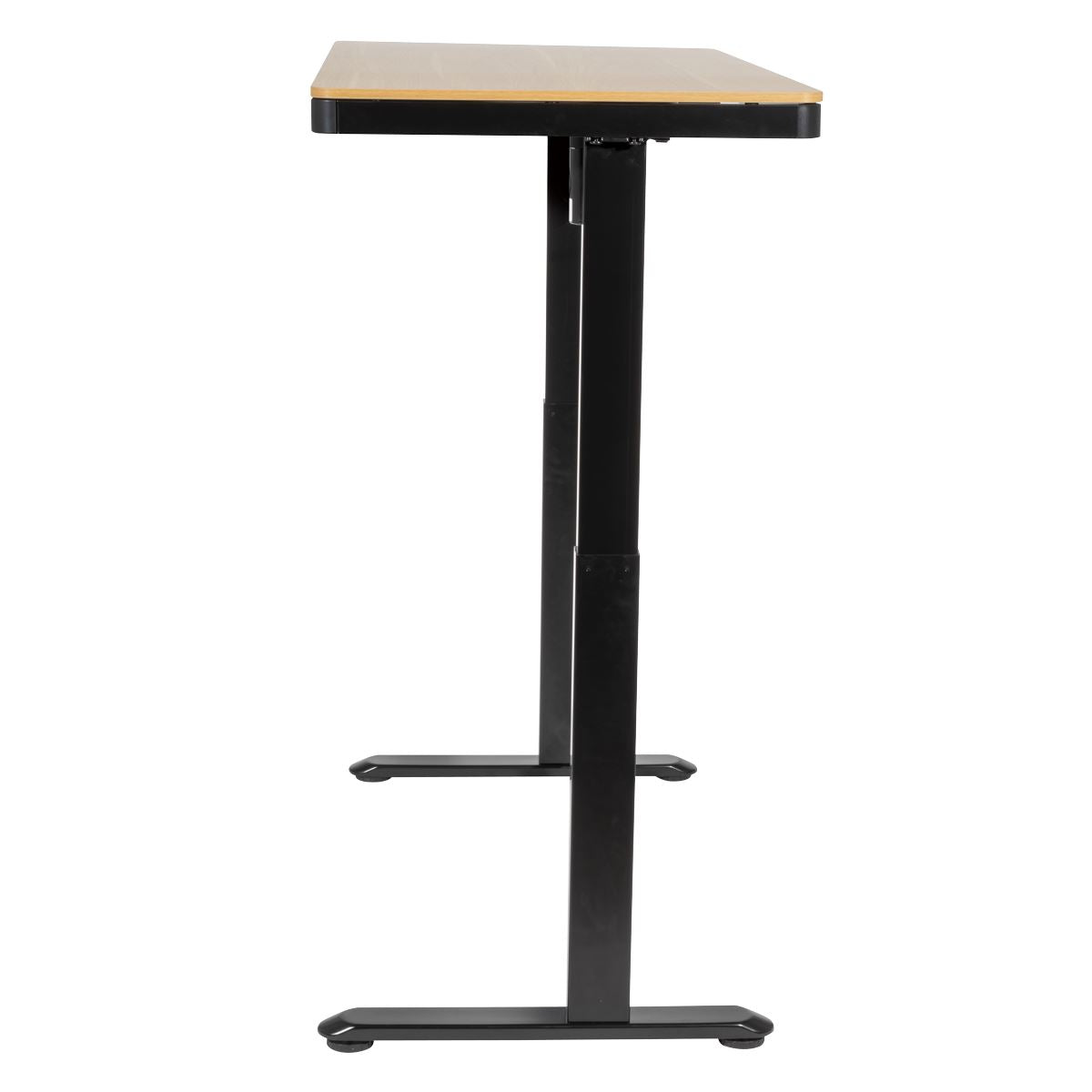 Dellonda Single Motor Ultra-Quiet Electric Desk with Control Panel, USB Port & Drawer - Oak Desktop