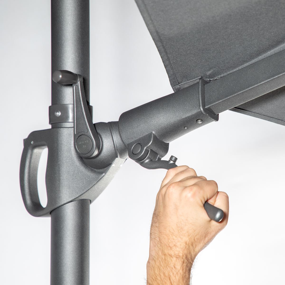 Dellonda Cantilever Parasol with 360° Rotation, Tilt & Cover 3m - Grey