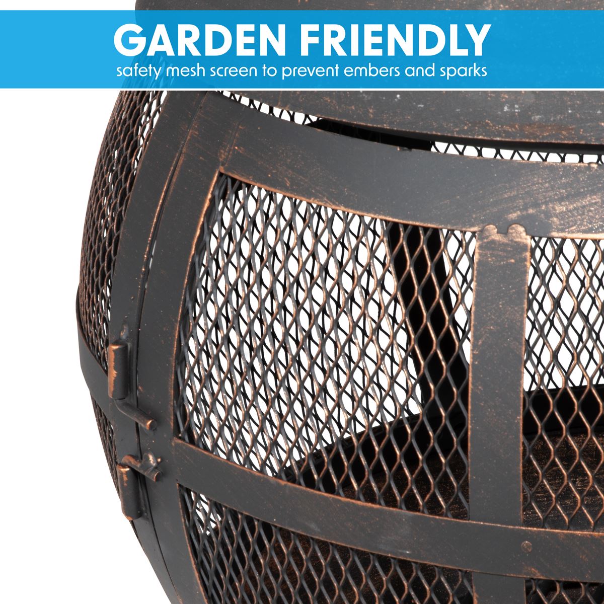 Dellonda Deluxe 360° Chiminea / Fire Pit Outdoor Heater - Antique Bronze Finish