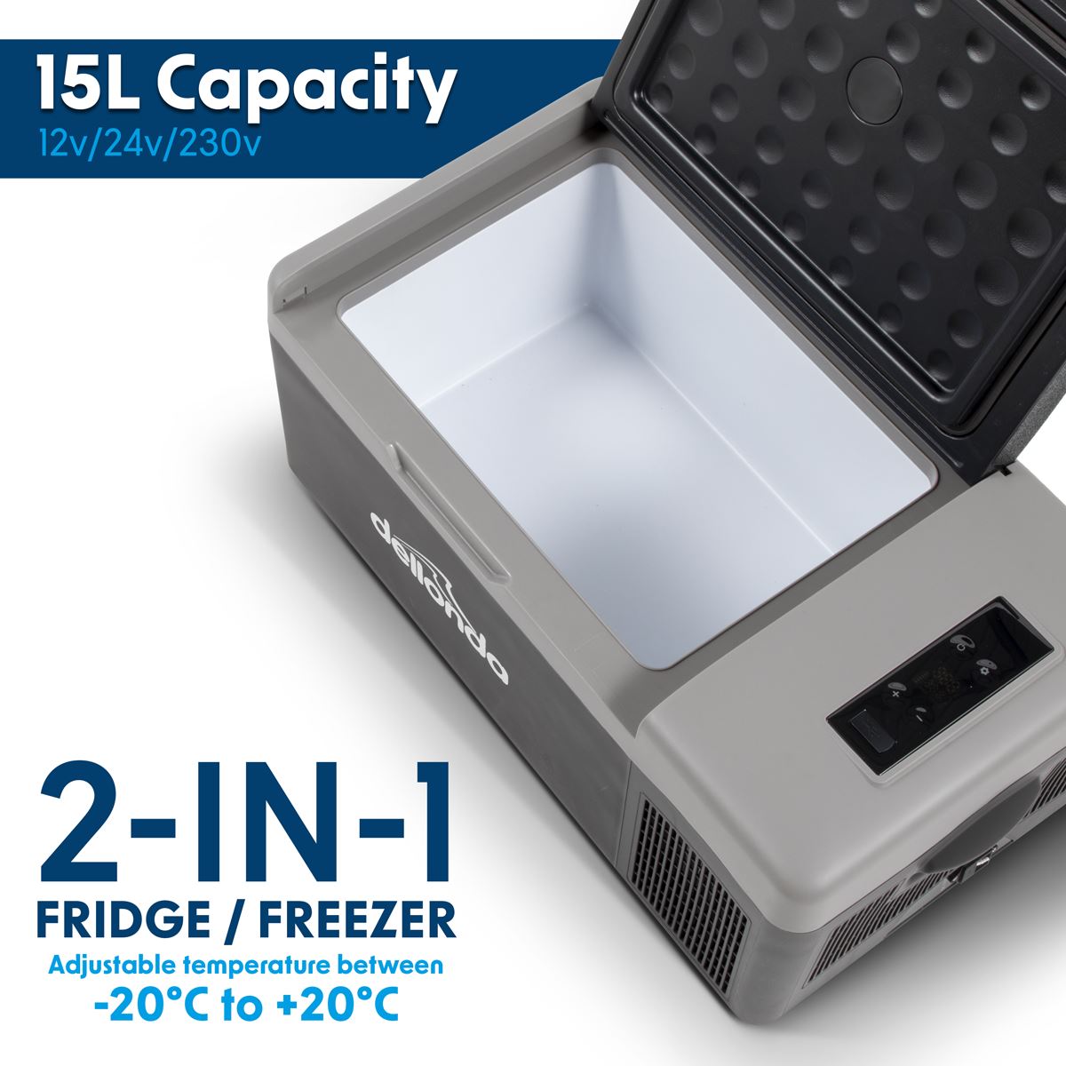 Dellonda Portable Fridge Freezer / Cool Box with LED Display 15L