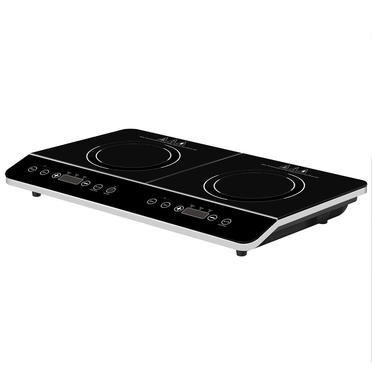 Baridi Portable Induction Hob with 2 Cooking Zones 60 x 36 x 6.5cm - Black