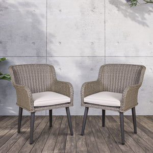 Dellonda Buxton Rattan Wicker Outdoor Garden Chair Set 2 Piece