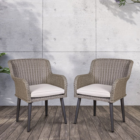 Dellonda Buxton Rattan Wicker Outdoor Garden Chair Set 2 Piece