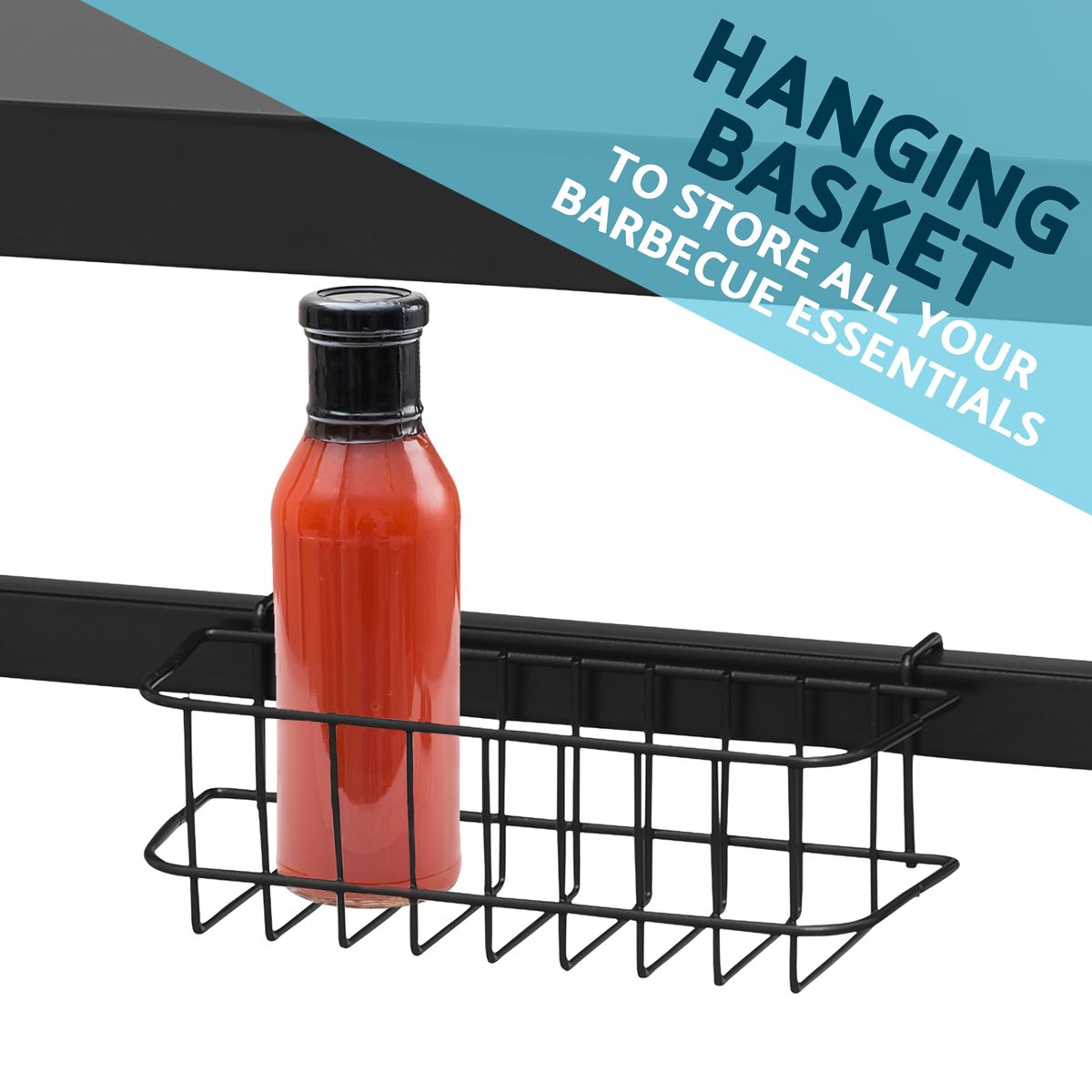 Dellonda Plancha Trolley with Utensil Holder - Black