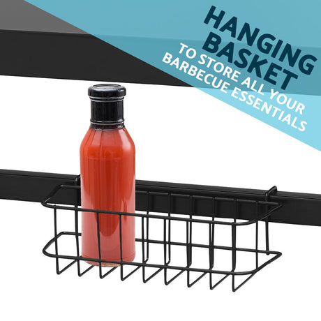 Plancha Trolley with Utensil Holder - Black